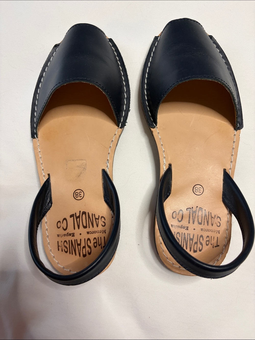 Women's NavyLeather Slingback Sandals
